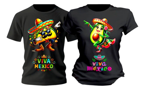 Duo Playera Chile Mexicano Taco 15 De Septiembre