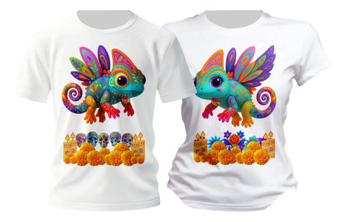 Duo Playeras Alebrijes Dia De Muertos Halloween Personaliza