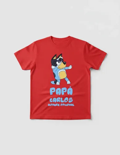 Playera Bluey Bingo Mamá Papá Hijo Personalizada Fiesta