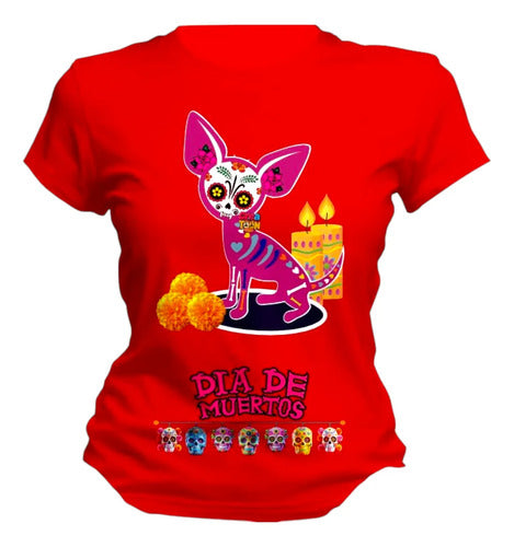 Playera Chihuahua Día De Muertos Alebrije Halloween