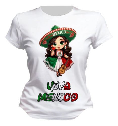 Playera Viva Mexico Adelita 15 De Septiembre Mujer Adelita