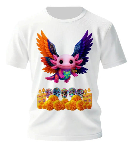 Playera Dia De Muertos Alebrije Ajolote Personaliza Ajolote