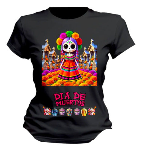 Playera Calaverita Catrina Dia De Muertos Tematica Catrina