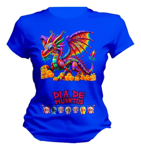 Playera Día De Muertos Dragón Alebrije Mexicano Dragon