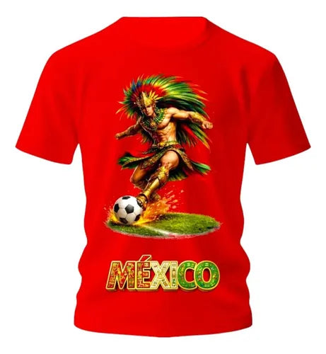 Playera Fútbol Azteca Mundial éxico Personalizada