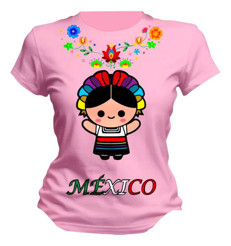 Playera Mexicana Dama Manga Corta Lele Personaliza Muñeca