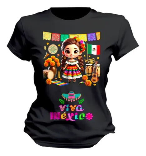 Playera Adelita Flores Mexicana15 De Septiembre Mujer