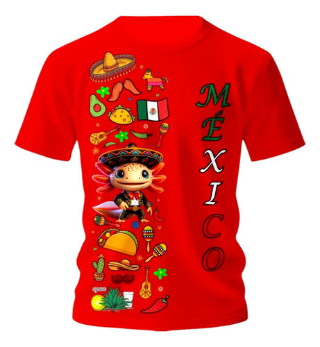 Playera Tradicional 15 De Septiembre Ajolote Lele Ajolote