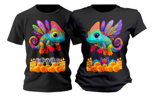 Duo Playeras Alebrijes Dia De Muertos Halloween Personaliza