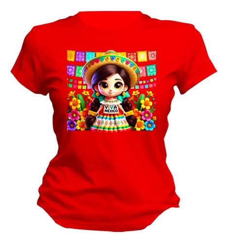 Playera Adelita Flores Mexicana15 De Septiembre Mujer