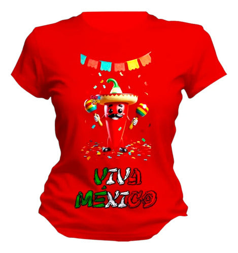 Playera Mexicana Para 15 De Septiembre Chile Y Cactus Chile