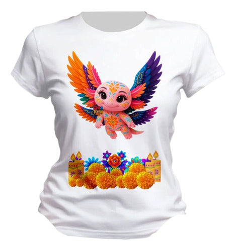 Playera Dia De Muertos Alebrije Ajolote Personaliza Ajolote