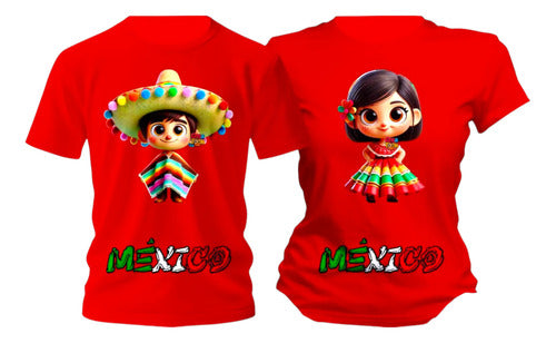 Duo Playera Charro Y Charra Mexico Conjunto 15 De