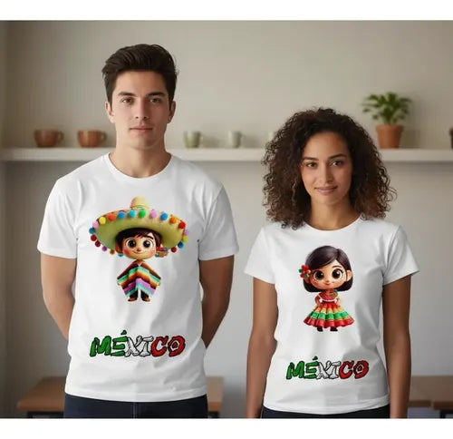Duo Playera Charro Y Charra Mexico Conjunto 15 De