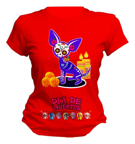 Playera Chihuahua Día De Muertos Alebrije Halloween