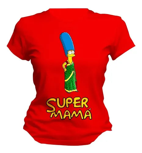 Playera Lisa Marge Simpson Super Mama Hija Personaliza