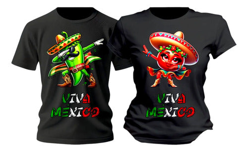Duo Playera Chile Mexicano Taco 15 De Septiembre