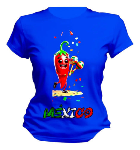 Playera Mexicana Para 15 De Septiembre Chile Y Cactus Chile