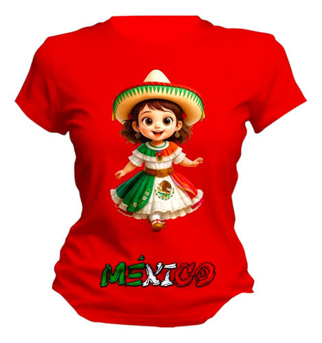Playera Viva Mexico Adelita 15 De Septiembre Mujer Sombrero
