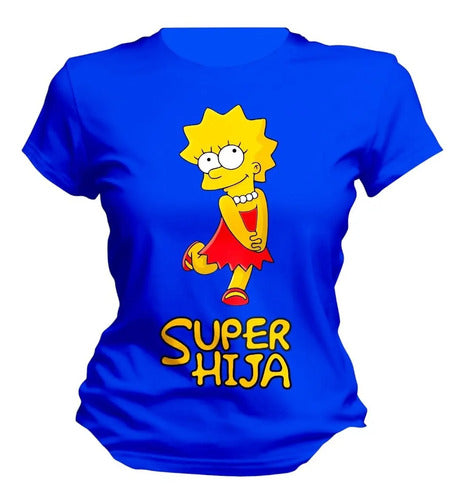 Playera Lisa Marge Simpson Super Mama Hija Colores