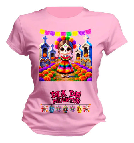 Playera Catrina Cementerio Dia De Muertos Personaliza