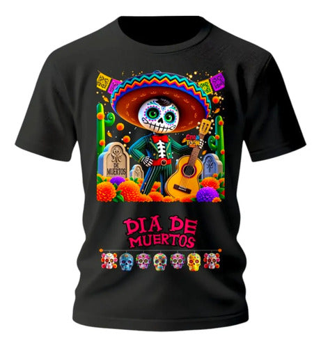Playera Musico Dia De Muertos Calavera Catrin Y Catrina