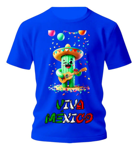 Playera Mexicana Para 15 De Septiembre Chile Y Cactus