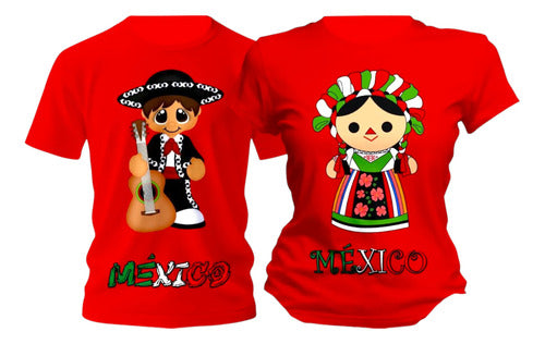 Duo De Playeras Mexico Marichi Lele 15 De Septiembre Duo